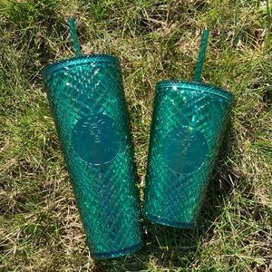 Starbucks Spring 🍀 Emerald Green Jeweled Cold Cup Set